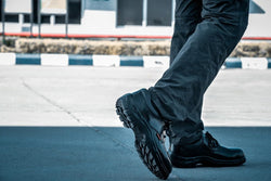 KARAM FS05 Black Leather Safety Shoes for Men | Single Density with Steel Toe | Antistatic, Antislip, Oil & Heat Resistant
