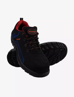 Karam Flytex FS204 Safety Shoes for Men | Sporty Design, Lightweight with Single Density | Antistatic, Antislip, Oil & Heat Resistant with Fiber Toe | Black & Blue