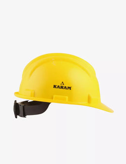 KARAM PN521 Safety Helmet for Men Construction Helmet | Ratchet Type Adjustment with Adjustable Chin Strap | Work Helmet with Side Slot for Attachment | is:2925:1984 Certified